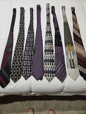 Tall Man's Assorted Patterned Silk Ties - Multi-Color